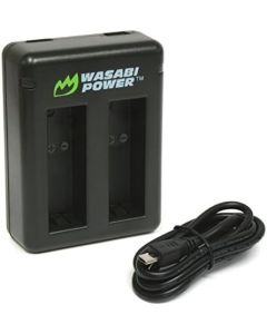 Wasabi Power Dual Battery Charger Compatible with GoPro HERO11 Black, HERO10 Black, HERO9 Black, and Enduro Battery