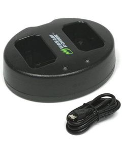 Wasabi Power NP-FW50 Dual USB Battery Charger for Sony ZV-E10, Alpha a5100, a6000, a6300, a6400, a6500, Alpha a7, a7 II, a7R, a7R II, a7S, a7S II, DSC-RX10 II, RX10 III, RX10 IV and More