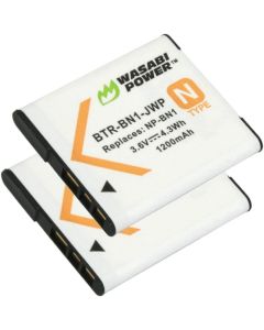 Wasabi Power Battery for Sony NP-BN1 (2-Pack) (Compatible with Cyber-Shot DSC-QX10, DSC-QX30, DSC-QX100, DSC-TX100V, DSC-TX200V, DSC-W800, DSC-W810, DSC-W830, DSC-WX150, DSC-WX220 & More)