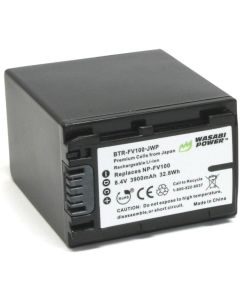 Wasabi Power NP-FV100 (3900mAh) Battery Compatible with Sony DCR-SR15,SR21 DCR-SR68 DCR-SR88 DCR-SX15 DCR-SX21 DCR-SX44 DCR-SX45 DCR-SX63 DCR-SX65 DCR-SX83 DCR-SX85 FDR-AX33 FDR-AX53 and More