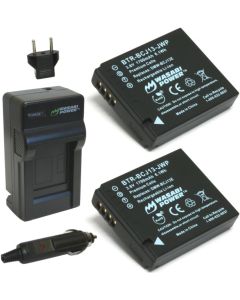 Wasabi Power Battery (2-Pack) and Charger for Panasonic DMW-BCJ13, DMW-BCJ13E, DMW-BCJ13PP and Panasonic Lumix DMC-LX5, DMC-LX7