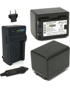 Wasabi Power Battery (2-Pack) and Charger for Canon BP-727, CG-700 and Canon VIXIA HF M50, HF M52, HF M500, HF R30, HF R32, HF R40, HF R42, HF R50, HF R52, HF R60, HF R62, HF R300, HF R400, HF R500, HF R600