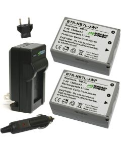 Wasabi Power NB-7L Battery (2-Pack) and Charger for Canon PowerShot G10, G11, G12, SX30 is