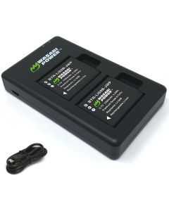 Wasabi Power Battery (2-Pack) and Micro USB Charger for Ricoh Pentax D-LI92 and Ricoh Pentax Optio I-10, RZ10, RZ18, WG-1, WG-1 GPS, WG-2, WG-2 GPS, WG-3, WG-3 GPS, WG-4, WG-4 GPS, WG-10, X70