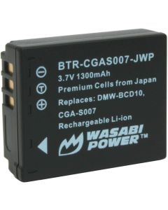 Wasabi Power Battery for Panasonic CGA-S007, CGA-S007A, CGA-S007A/1B, CGA-S007E, DMW-BCD10 and Panasonic Lumix DMC-TZ1, DMC-TZ2, DMC-TZ3, DMC-TZ4, DMC-TZ5, DMC-TZ11, DMC-TZ15, DMC-TZ50