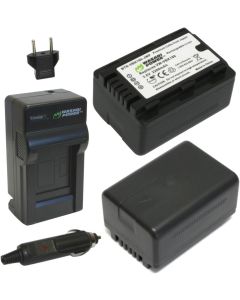 Wasabi Power Battery (2-Pack) and Charger for Panasonic VW-VBL090, VW-VBK180