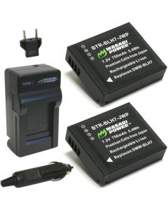 Wasabi Power Battery (2-Pack) and Charger for Panasonic DMW-BLH7, DMW-BLH7E, DMW-BLH7PP (Compatible with Panasonic Lumix DC-GX850, DMC-GM1, DMC-GF7, DMC-LX10)