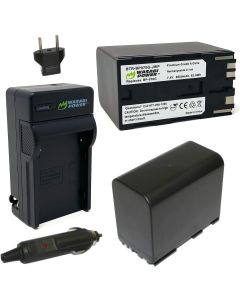 Wasabi Power Battery (2-Pack) Charger for Canon BP-970G, BP-975 & Canon EOS C100 Mark II, EOS C300 PL, EOS C500 PL, GL2, XF200, XF205, XF300, XF305, XH A1S, XH G1S, XL H1A, XL H1S, XL2, RED Komodo 6K