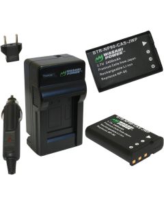 Wasabi Power Battery (2-Pack) and Charger for Casio NP-90 and Casio Exilim EX-FH100, EX-H10, EX-H15, EX-H20G