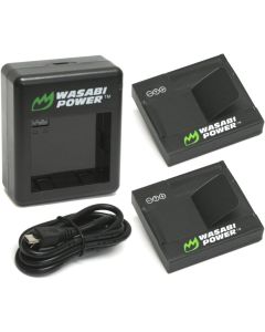 Wasabi Power Battery (2-Pack) and Dual USB Charger for YI Action Camera (International Edition) from Xiaomi, Xiaoyi
