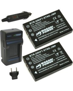 Wasabi Power Battery (2-Pack) and Charger for Drift DSTBAT Standard Battery and Drift HD, HD170, HD170 Stealth, HD720