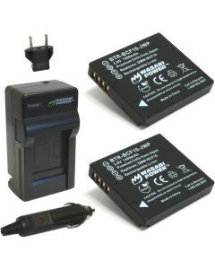 Wasabi Power Battery (2-Pack) and Charger for Panasonic Lumix DMW-BCF10, DMW-BCF10E, DMW-BCF10PP, CGA-S/106B, DMC-F2, DMC-F3, DMC-FH1, DMC-FH20, DMC-FH22, DMC-FH3, DMC-FT3, DMC-FT4, DMC-FX68, DMC-FX700, DMC-FX75, DMC-TS2, DMC-TS3, DMC-TS4