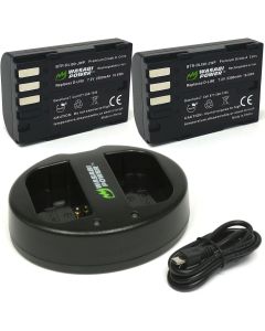 Wasabi Power Battery (2-Pack) and Dual USB Charger for Pentax D-LI90 and Pentax 645D, 645Z, K-01, K-1, K-1 II, K-3, K-3 Mark III, K-5, K-5 II, K-5 IIs, K-7