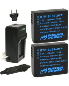 Wasabi Power Battery (2-Pack) and Charger for Panasonic DMW-BLE9, DMW-BLG10 and Panasonic Lumix DMC-GF3, DMC-GF5, DMC-GF6, DMC-GX7, DMC-LX100