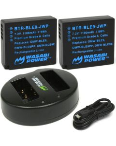 Wasabi Power Battery (2-Pack) & Dual USB Charger for Leica BP-DC15, Leica D-Lux (Type 109)