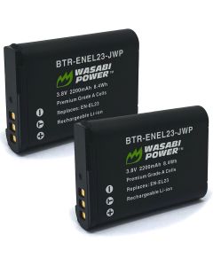 Wasabi Power Battery (2-Pack) Replacement for Nikon EN-EL23 and Compatible with Nikon B700, P600, P610, P900, P900s, S810c